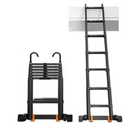 escaleras de Tijera， Escalera telescópica Multiusos de Aluminio con Gancho Desmontable(2.3m/7.5ft)