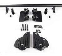 Escaleras deslizantes de tubo redondo, Kit de herrajes for rieles escalera deslizantes acero al carbono, multicolor, varios tamaños(Black,6.6ft/200cm Track kit)