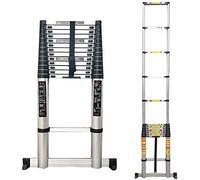 Escaleras Escalera telescópica, Escalera extensible, Escaleras telescópicas telescópicas múltiples con barra estabilizadora de 68 cm | Escaleras de extensión de aluminio multiusos para actividades al