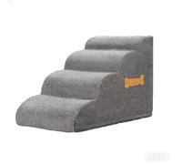 Escaleras for Perros Pequeños, Pasos for Cama y Sofá, Rampa de Subida Antideslizante Lavable for Cachorros Mayores, Protección Articular(Small Gray,Fourth Order)