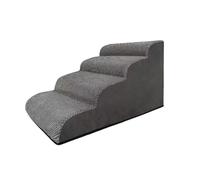 Escaleras for Perros pequeños y medianos - Pasos for Mascotas Antideslizantes Lavables, Escalera de Espuma Suave for Cama sofá, rampa Gris for Gatos, Cachorros y Perros Mayores(Gris,Fourth-Order)