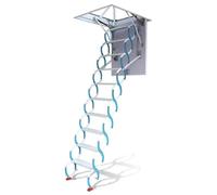 escaleras para desván Escalera telescópica eléctrica for ático, Plegable, de Acero al Carbono, Invisible, for Interiores y Exteriores. Plegable(Blue White,70 * 90cm)