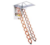 escaleras para desván Escalera telescópica eléctrica for ático, Plegable, de Acero al Carbono, Invisible, for Interiores y Exteriores. Plegable(Oranje,70 * 90cm)