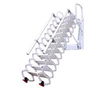 escaleras para desván Escalera telescópica eléctrica Invisible for áticos, Plegable, de Pared, con pasamanos, for áticos Interiores y Exteriores. Plegable(Weiß,3~3.5m)