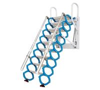 escaleras para desván Escalera telescópica eléctrica Plegable for ático sin pasamanos, con elevación de Pared for áticos Interiores y Exteriores. Plegable(BLU,2.7m)
