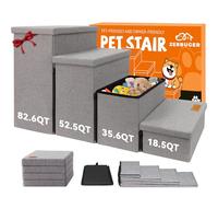 Escaleras para perros con almacenamiento de 23 pulgadas de alto, escalones de 4 escalones más anchos para ventanas de camas altas, escaleras plegables resistentes para mascotas, regalo para perros