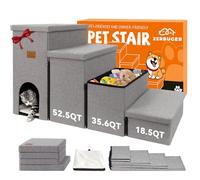 Escaleras para perros con condominio de 23 pulgadas de alto, escalones de 4 escalones más anchos para ventanas de camas altas, escaleras plegables de almacenamiento para mascotas, regalo para perros
