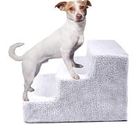 Escaleras para perros para cama, rampa ligera portátil, fácil de montar, escaleras para mascotas, para sofá, cama, cachorros, gatitos, animales pequeños de hasta 40 libras (Bianco)