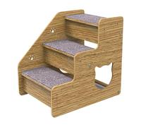 Escaleras para perros para camas altas: escalones de ascenso de mascota de madera resistente, soporte de tapicería acolchada Riser | Elevación canina portátil de varios niveles, acceso seguro a la hab
