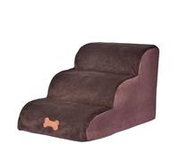 Escaleras para Perros - Rampa De Espuma Alta Densidad 3 Pasos | Escalones Antideslizantes para Mascotas Pequeñas | Funda Lavable Sofá, Cama Alta Y Muebles | Portátil Y Cómodo