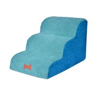 Escaleras para Perros - Rampa De Espuma Alta Densidad 3 Pasos | Escalones Antideslizantes para Mascotas Pequeñas | Funda Lavable Sofá, Cama Alta Y Muebles | Portátil Y Cómodo