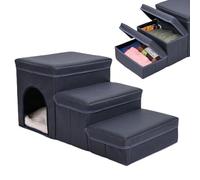 Escaleras para perros | Rampa extraíble antideslizante para mascotas con baúl de almacenamiento | Caminata para gatos - para gatos cachorros de tamaño mediano grande perro sofá