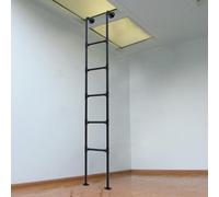 Escaleras para pozos de Ventanas, Escalera para literas de Metal Negro, Escalera para Subir a la Entrada Que Ahorra Espacio para el sótano, Dormitorio, Biblioteca, almacén, RV, Barco(110cm/43in)