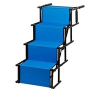 Escaleras para rampa para Perros, escaleras para Perros Plegables, Mejora de 5 escalones, rampa Grande para Perros, Entrada para Perros, soporta hasta 80 kg (139 * 45 * 76 cm-Azul)