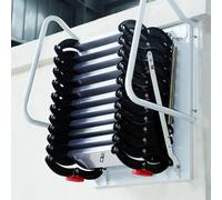 Escaleras plegables para ático, escalera desplegable para un fácil acceso al techo, escalones plegables montados en la pared, construcción de aleación duradera para áticos y sótanos, solución que