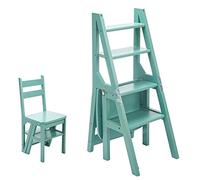 escaleras Plegables, Silla Escalera Plegable de Madera Multicolor 90x35x45 cm(A)