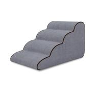 Escaleras Rampa for Perros Pequeños y Gatos, Pasos Animales Lavables con Pendiente Suave, Antideslizantes for Cama Sofá, Protección Articulaciones y Rótula, Mayores(Light Gray,Fourth-Order)