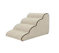 Escaleras Rampa for Perros Pequeños y Gatos, Pasos Animales Lavables con Pendiente Suave, Antideslizantes for Cama Sofá, Protección Articulaciones y Rótula, Mayores(Cream,Fourth-Order)