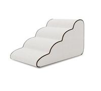 Escaleras Rampa for Perros Pequeños y Gatos, Pasos Animales Lavables con Pendiente Suave, Antideslizantes for Cama Sofá, Protección Articulaciones y Rótula, Mayores(Blanco,Fourth-Order)