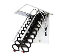 Escaleras telescópica Escalera de ático con pasamanos telescópicos, Oculta y abatible, for el Garaje de casa. Escalera Plegable(80 * 120cm)