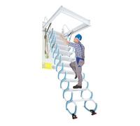 Escaleras telescópica Escalera de ático de 12 peldaños, retráctil y desplegable, Invisible y Plegable, con peldaños Extensibles for el hogar. Escalera Plegable(80 * 100cm)