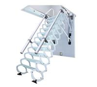 Escaleras telescópica Escalera retráctil for ático, Invisible, con pasamanos telescópicos for Garaje. Escalera Plegable(70 * 100cm)