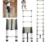 Escaleras Telescópicas de 4.4m, Extensible de Aluminio, Ligera, Ahorra Espacio, Multiusos, para el Hogar, Oficina, Jardín, Loft. Escaleras Portátiles de Escalón Suave y Antideslizante