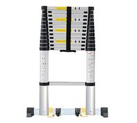 Escaleras telescópicas de 5 m, 6 m, 7 m, 8 m con ruedas estabilizadoras, plegables, ajustables, para techos, resistentes, ligeras, portátiles, seguras para uso doméstico y profesional