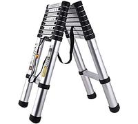 Escaleras telescópicas Escalera extensible multiusos Escalera telescópica Escaleras telescópicas ligeras con marco A Escalera de aluminio para el ático del hogar Loft Escalera de tijera plegable de