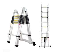 Escaleras telescópicas multiusos de aluminio 5 m 16,5 pies capacidad 330 lb DIY plegable extensible constructor Loft escaleras de extensión peldaños portátil