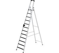 Escaleras tipo tijera de peldaños planos CLIP-STEP MUNK, de ascenso por un lado, antideslizante R13