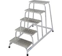 Escalerilla de montaje STABILO peldaños de chapa acanalada de aluminio, por un lado