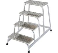 Escalerilla de montaje STABILO peldaños de chapa acanalada de aluminio, por un lado