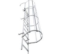 Escalerilla fija con protección trasera modelo STM acero, galvanizado en caliente