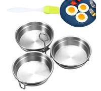 Escalfador de huevos, acero inoxidable de grado alimenticio, 3 vaporizadores antiadherentes con estante, tazas de cocina, cepillo para microondas, horno, vaporizador, cocina, regalo