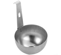 Escalfador de huevos de acero inoxidable para macetas, bandeja de escalfar inoxidable, con 2 niveles de altura para huevos blandos, diseño compacto 6,7 x 3,8 x 10,5 cm