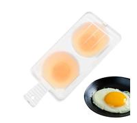 Escalfador de huevos para microondas, 2 huevos para microondas, apto para lavavajillas, hervidor de huevos, 2 escalfadores de huevos de cavidad, taza para hornear escalfada con tapa y asa para