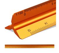 Escalimetro 30 cm, Regla de Escala Triangular 1:20, 1:25, 1:50, 1:75, 1:100, 1:125 (Oro)
