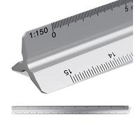 Escalimetro 30 cm, Regla de Escala Triangular (1 tamaño + plata)