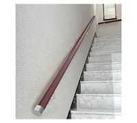 Escalón antideslizante de PVC para exteriores - Barandilla segura para interiores y exteriores de 5,2 m / 17ft con soportes plateados de montaje en pared, riel de soporte rojo para bili y seguridad