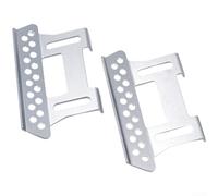 Escalón lateral de metal para Axial SCX10, pedal oscuro a escala 1/10 para Wrangler D90 RC Crawler, actualización ligera de estribo (plateado)
