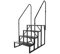 Escalón para Caravana, escalón para autocaravanas, SPA al Aire Libre, Escalera para caravanas de Viaje, autocaravanas, Jacuzzi, Porche, Piscina por Encima del Suelo (4 escalones con 2 pasamanos)