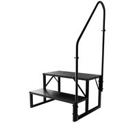 Escalón para Caravana, escalón para autocaravanas, SPA al Aire Libre, Escalera para caravanas de Viaje, autocaravanas, Jacuzzi, Porche, Piscina por Encima del Suelo (2 escalones con 1 pasamanos)