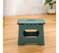 Escalón plegable, portátil, 28x24x22cm, plástico, ahorro de espacio y estable, taburete para adultos y niños, con mecanismo de plegado, reposapiés portátil para el hogar y de viaje (Verde claro)