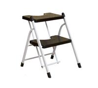 Escalon Taburete de escalera plegable de alta resistencia con almohadilla antideslizante, capaz de soportar hasta 120 kilogramos for uso en el hogar y la oficina. banqueta(Noir,2 steps)