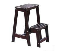 Escalon Taburete de escalera plegable de dos capas, banco de escalada de madera maciza, silla portátil, adecuado for el hogar, la cocina, el interior y la oficina. banqueta(Black Walnut)