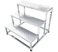 Escalones de acero inoxidable para coro, plataforma de escalera de podio de diseño de una sola pieza para uso comercial