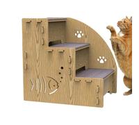 Escalones de escalada para perros - Escalera de madera para mascotas, rampa de acceso a la cama | Escaleras resistentes para gatos y perros con banda de rodadura antideslizante, ayuda de movilidad