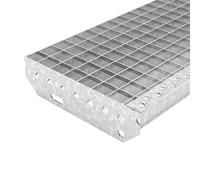 Escalones de rejilla 600 x 240 mm - malla 30 x 30 mm, galvanizado, antideslizante, escalones de metal resistentes a la intemperie - ideal para interior y exterior