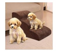 Escalones para perros de 3 peldaños de espuma de alta densidad para mascotas con cubierta impermeable, diseño antideslizante para sofá, cama, sofá, rampa para cachorros, para uso en interiores, color